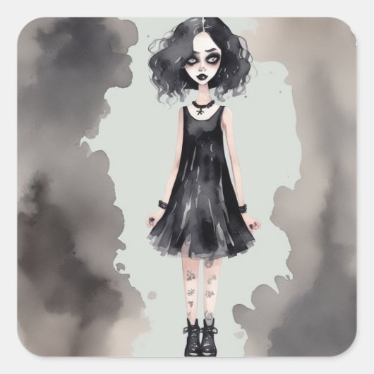 Autocollant d'illustration gothique vintage (Devant)