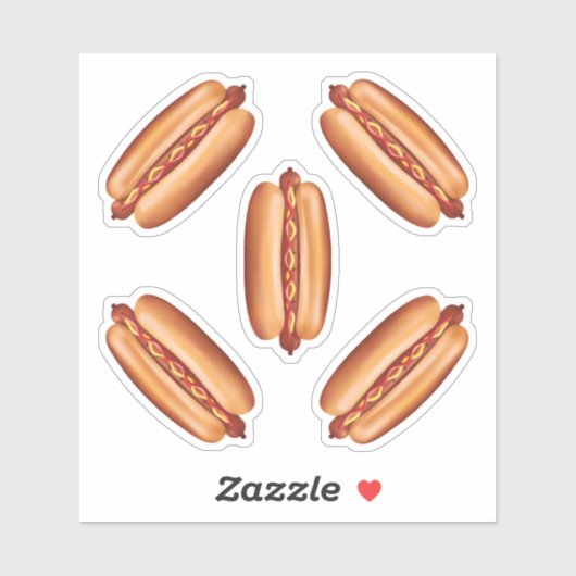 Autocollant d'illustrations de Hot Dog Fast Food (Feuille)