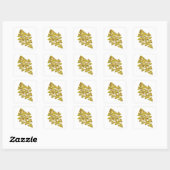 Autocollant d'impression d'arbre doré gris enjoué (Feuille)