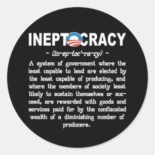 Autocollant d'Ineptocracy d'administration d'Obama
