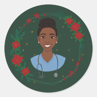 Autocollant d'infirmière de Noël, Cadeau personnal