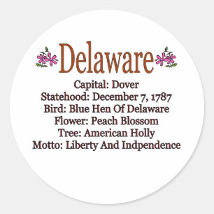 Autocollant d'information d'état du Delaware