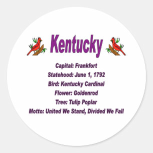 Autocollant d'information d'état du Kentucky