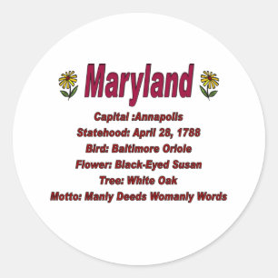 Autocollant d'information d'état du Maryland