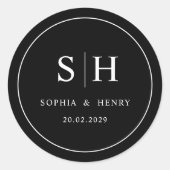 Autocollant d'initiales de monogramme de mariage p (Devant)