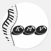 autocollant d'initiales de piano