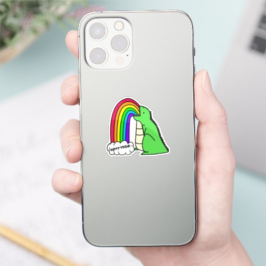 Autocollant Dino Barfing Rainbows (Téléphone)