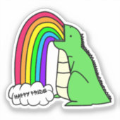 Autocollant Dino Barfing Rainbows (Recto)