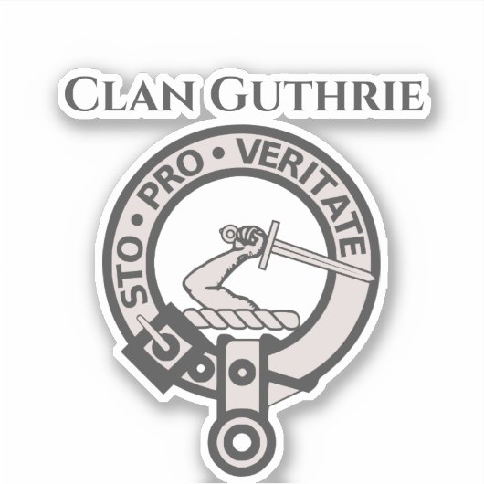 Autocollant d'insigne de crête du clan écossais Gu (Devant)