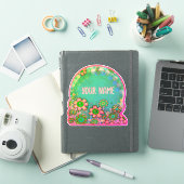 Autocollant d'intégrité personnalisé Aqua Floral (Couverture iPad)