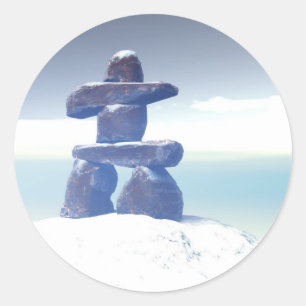 Autocollant d'inukshuk d'hiver