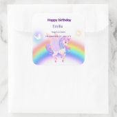 Autocollant d'invitation d'anniversaire Licorne Ar (Sac)