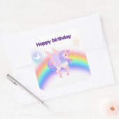 Autocollant d'invitation d'anniversaire Licorne Ar (Enveloppe)