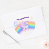 Autocollant d'invitation d'anniversaire Licorne Ar (Enveloppe)
