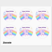 Autocollant d'invitation d'anniversaire Licorne Ar (Feuille)