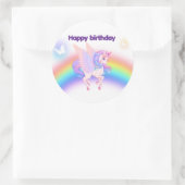 Autocollant d'invitation d'anniversaire Licorne Ar (Sac)