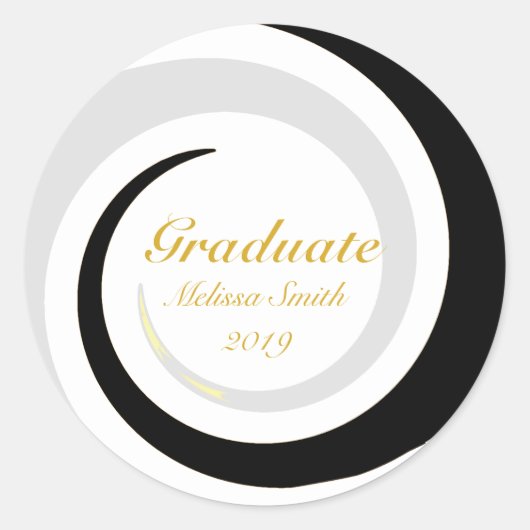 Autocollant diplômé Vague Vie (Devant)