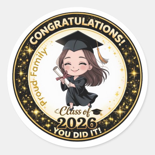 Autocollant Diplômée Promotion 2026 (Devant)