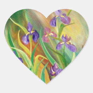 Autocollant d'iris de coeur