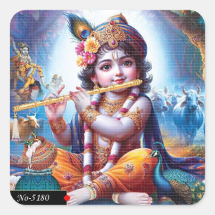 Autocollant divin Lord Krishna Murali