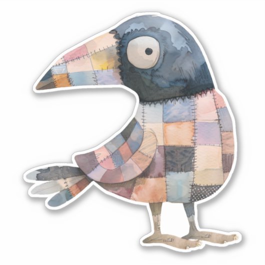 Autocollant d'oiseaux de Corneille (Devant)