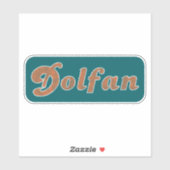Autocollant Dolfan Miami Vintage (Aqua Orange & Wh (Feuille)
