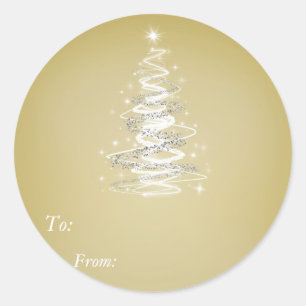 Autocollant d'or d'arbre de Christmass - à : , De
