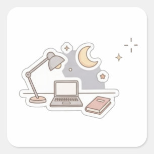 Autocollant d'ordinateur portable d'étude mignon
