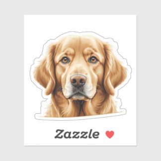 Autocollant doré adorable - Chien mignon