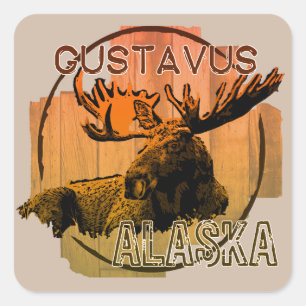 Autocollant d'orignal de Gustavus Alaska