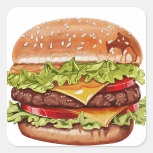 Autocollant Double Cheeseburger Juteux – Burg Réal