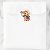 Autocollant d'ours patriotique vintage (Sac)
