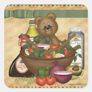 Autocollant doux de carré de salade