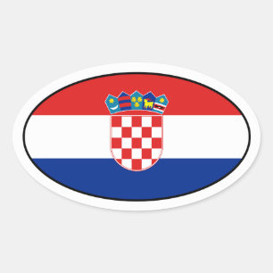 Autocollant d'ovale de drapeau de la Croatie