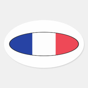Autocollant d'ovale de drapeau de la France