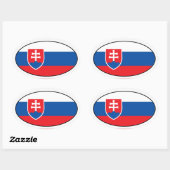Autocollant d'ovale de drapeau de la Slovaquie (Feuille)