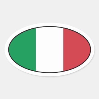 Autocollant d'ovale de drapeau de l'Italie
