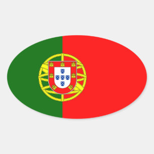 Autocollant d'ovale de drapeau de Portugal*