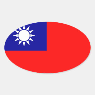 Autocollant d'ovale de drapeau de Taiwan*