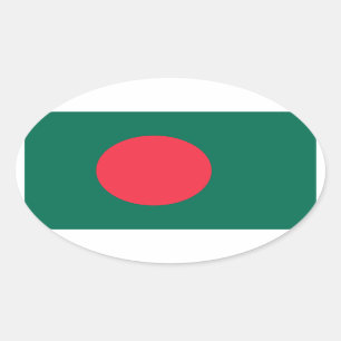 Autocollant d'ovale de drapeau du Bangladesh