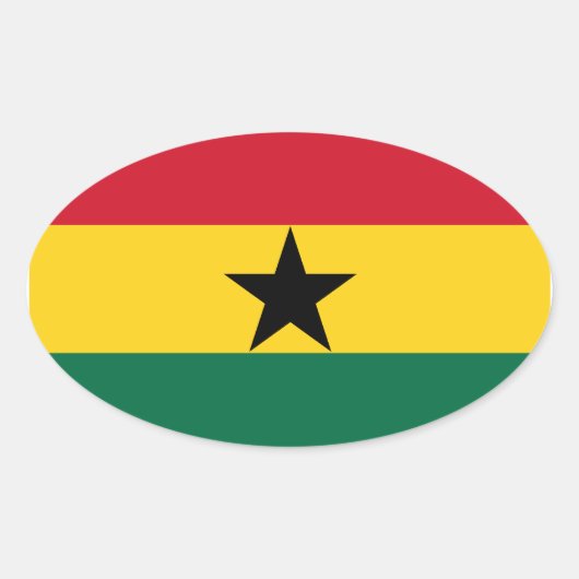 Autocollant d'ovale de drapeau du Ghana (Devant)