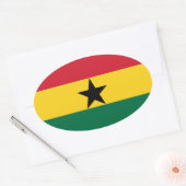 Autocollant d'ovale de drapeau du Ghana (Enveloppe)