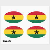 Autocollant d'ovale de drapeau du Ghana (Feuille)