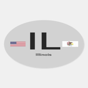 Autocollant d'ovale d'Euro-Style d'Illinois*