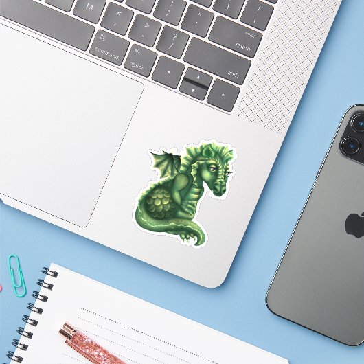 Autocollant Dragon Vinyl Custom (Ordinateur portable avec iPhone)