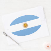 Autocollant Drapeau de l'Argentine (Ovale) (Enveloppe)