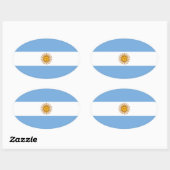 Autocollant Drapeau de l'Argentine (Ovale) (Feuille)
