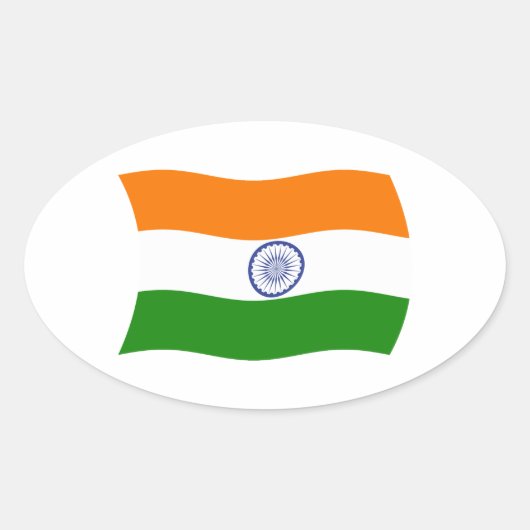Autocollant Drapeau de l'Inde (Devant)