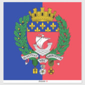 Autocollant Drapeau de Paris, France (Feuille)