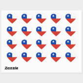 Autocollant Drapeau du Chili (Cœur) (Feuille)